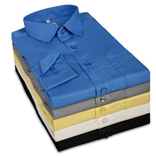 Men's Cotton Shirts Long Sleeve 5 Pieces - Multicolor, Blue, White, Pink, Purple, Sky blue