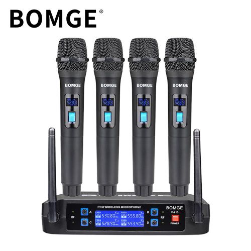 BOMGE 4-Channel Dynamic Wireless Microphone System