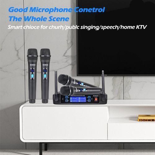 BOMGE 4-Channel Dynamic Wireless Microphone System