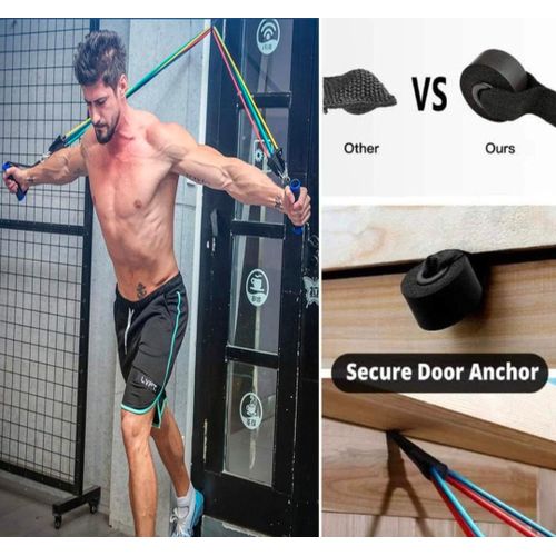 11 Piece Fitness Exercise Resistance Band Belt - Multicolor