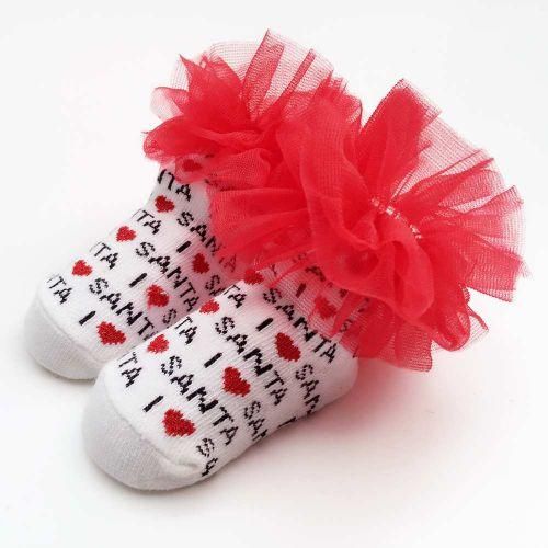 Cute Socks For Baby Girls Santa Letters Pattern Infant Socks