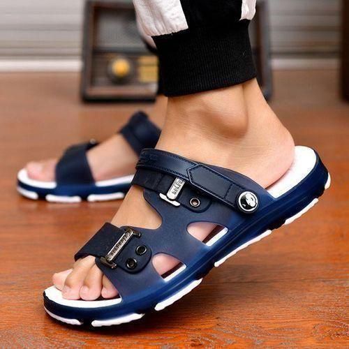Men's Outdoor Breathable Slippers Casual Men's Sandals Beach Shoes - Blue