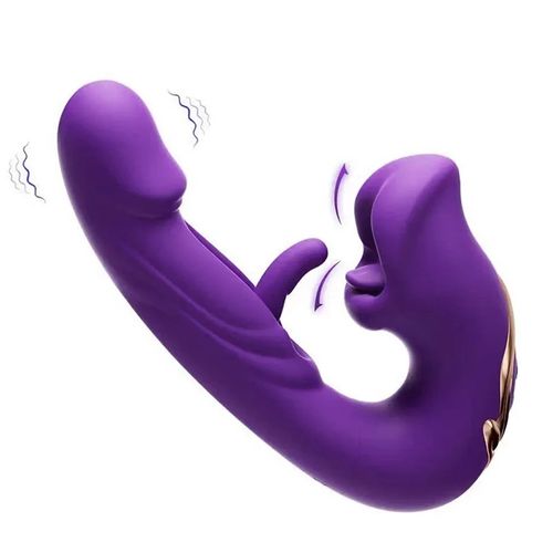 Waterproof 3-in-1 Vaginal Slapping, Licking And Vibrating Device - Purple