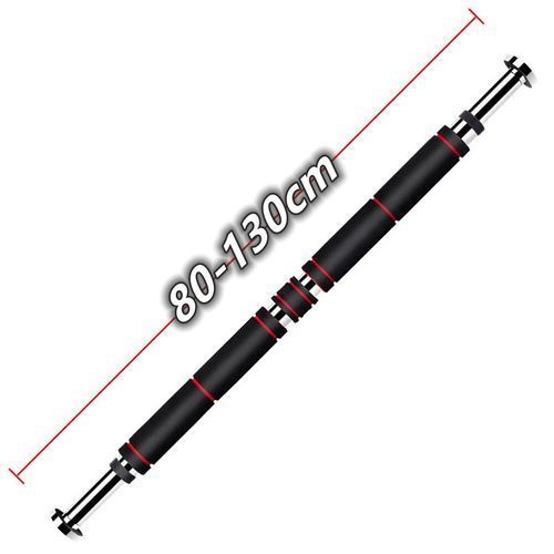 Adjustable Steel Door Horizontal Bar,80-130 Cm,200 Kg-Black
