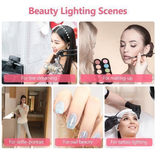 Ring 26cm/10inch Dimmable LED Studio Camera Ring Light Photo Phone Video Light Lamp with a Tripod Stand - Black/White