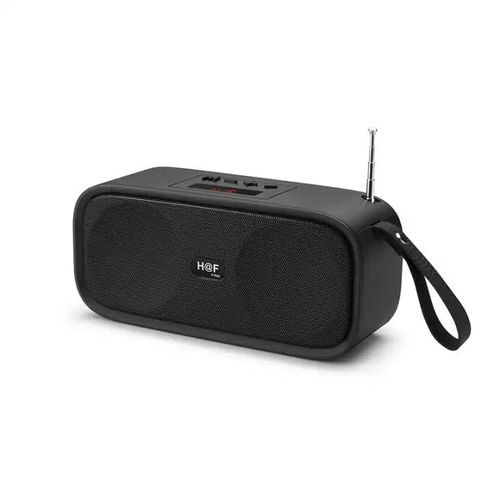 Hf Bluetooth FM Rechargeable Portable Speaker - Black