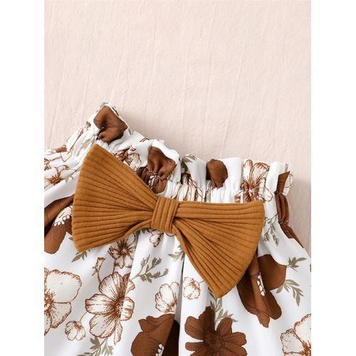3-18months Baby Girl Sling Bodysuit Floral Skirt Headwear
