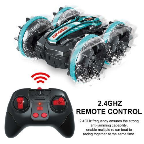 2.4GHz 4WD 360° Rotatable RC Car Waterproof Amphibious- Black