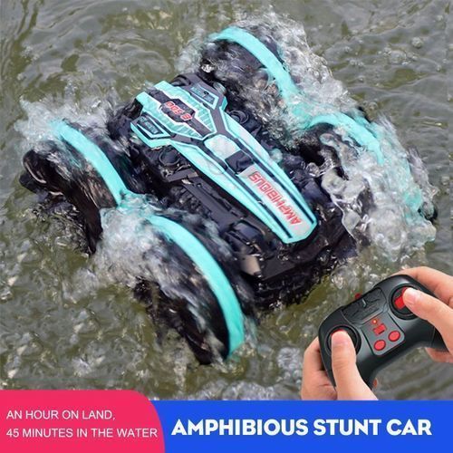 2.4GHz 4WD 360° Rotatable RC Car Waterproof Amphibious- Black