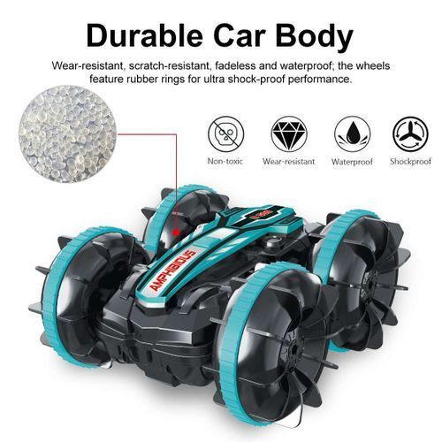 2.4GHz 4WD 360° Rotatable RC Car Waterproof Amphibious- Black