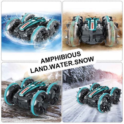 2.4GHz 4WD 360° Rotatable RC Car Waterproof Amphibious- Black