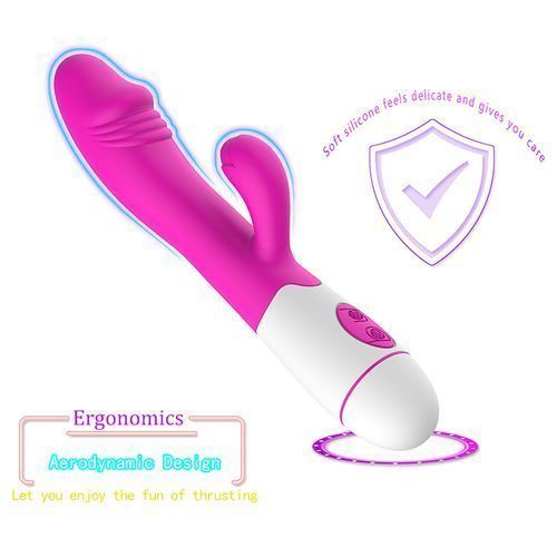 SEXTOYS 1pc Rose Red AV Stick Rabbit Vibrator 30 Frequency Double Head Clitoris Vaginal Masturbator