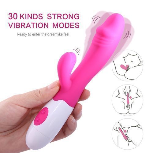 SEXTOYS 1pc Rose Red AV Stick Rabbit Vibrator 30 Frequency Double Head Clitoris Vaginal Masturbator