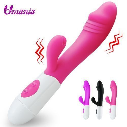 SEXTOYS 1pc Rose Red AV Stick Rabbit Vibrator 30 Frequency Double Head Clitoris Vaginal Masturbator