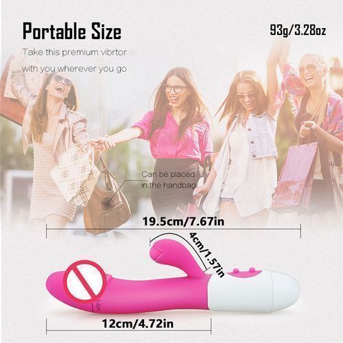 SEXTOYS 1pc Rose Red AV Stick Rabbit Vibrator 30 Frequency Double Head Clitoris Vaginal Masturbator