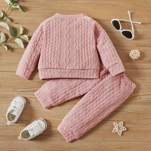 Baby Girls Autumn Winter Twist Knitting Long Sleeve Sweatshirt Pink
