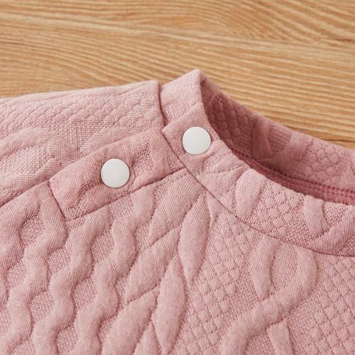 Baby Girls Autumn Winter Twist Knitting Long Sleeve Sweatshirt Pink