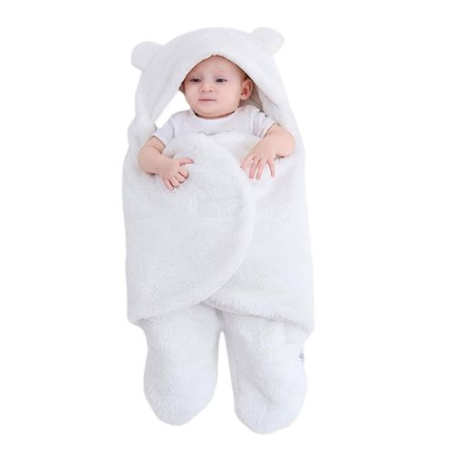 2021 Winter Baby Ultra-Soft Thicken Sleeping Bag For Toddler Newborn Receiving Blanket Wrap Swaddle Shower Gift,White,1-3m NO5116