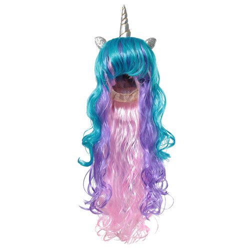 Rainbow Unicorn Wig Princess Hair Custume Cosplay Girls