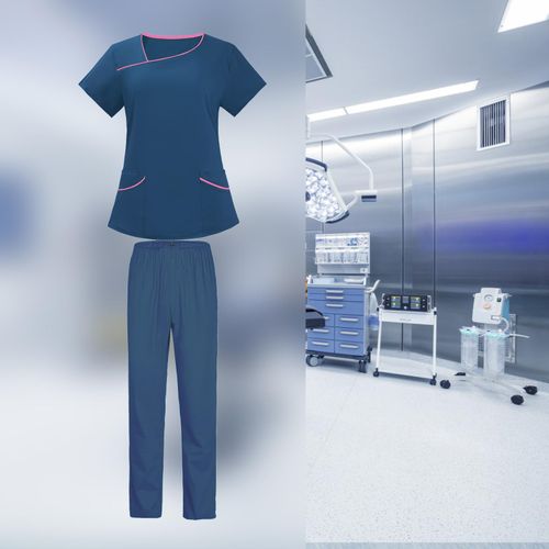 Women's Scrub Sets Tops And Jogger Pant L Size Light Blue