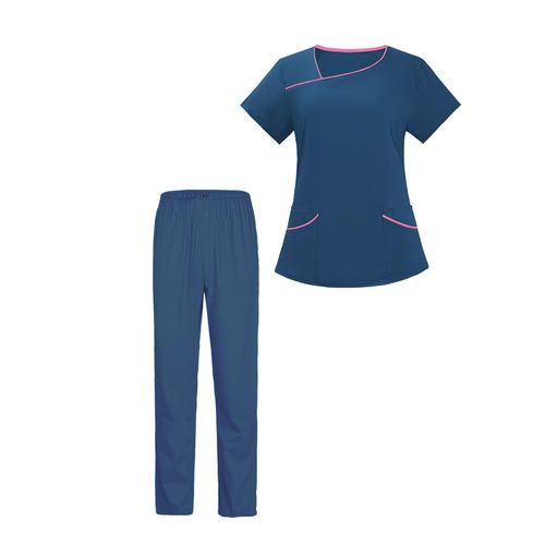 Women's Scrub Sets Tops And Jogger Pant L Size Light Blue