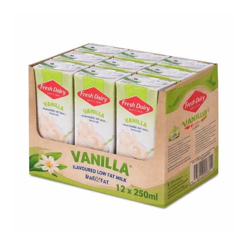 Fresh Dairy Vanilla Flavored Milk Carton *12Pcs - 250ml