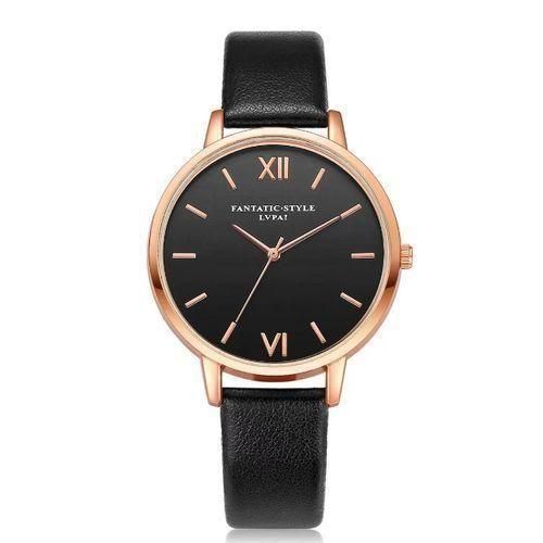 Trendy And Minimalist Women's Watches -6-piece Set - Black