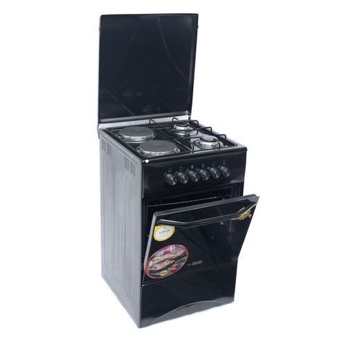 GL-General GL5022E-B  2 Electric & 2 Gas Cooker & Electric Oven 50*50 -  Black(3YRS WRTY)