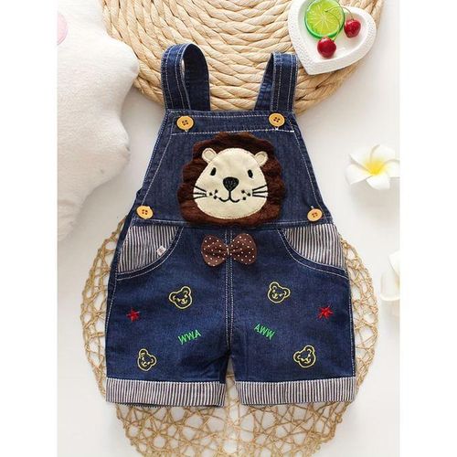 Adorable Lion-Printed Overalls - Soft Cotton Blend Suspender Pants for Boys and Girls