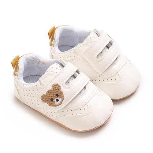 Spring And Autumn Baby Boys And Girls 0-1 Year Old Breathable Soft Bottom Non Slip Cartoon White Sneakers