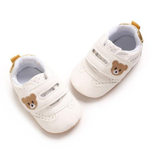 Spring And Autumn Baby Boys And Girls 0-1 Year Old Breathable Soft Bottom Non Slip Cartoon White Sneakers
