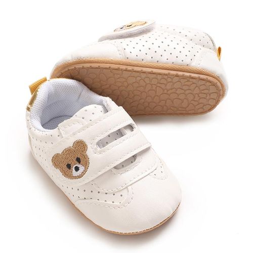 Spring And Autumn Baby Boys And Girls 0-1 Year Old Breathable Soft Bottom Non Slip Cartoon White Sneakers