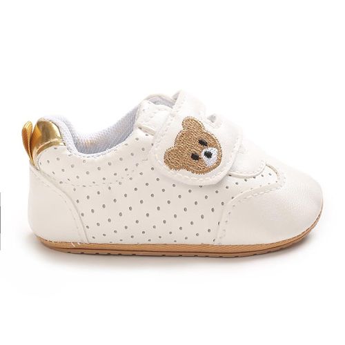 Spring And Autumn Baby Boys And Girls 0-1 Year Old Breathable Soft Bottom Non Slip Cartoon White Sneakers