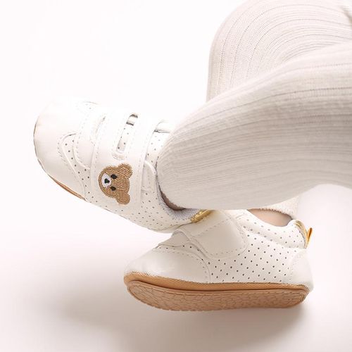 Spring And Autumn Baby Boys And Girls 0-1 Year Old Breathable Soft Bottom Non Slip Cartoon White Sneakers