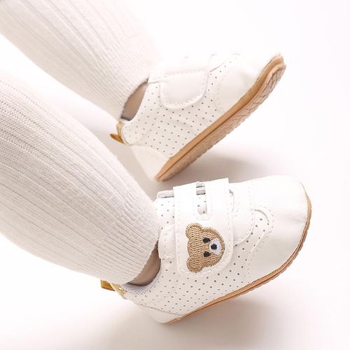 Spring And Autumn Baby Boys And Girls 0-1 Year Old Breathable Soft Bottom Non Slip Cartoon White Sneakers