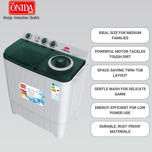 Onida Plus 10kg Twin Tub Washing Machine - White