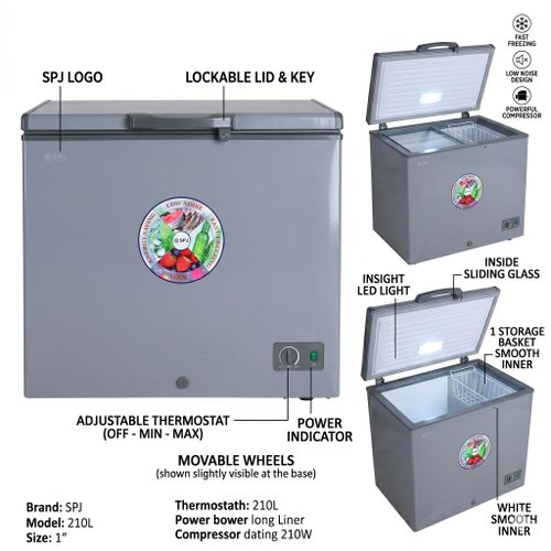 SPJ Chest Freezer CF-210SLW - Grey