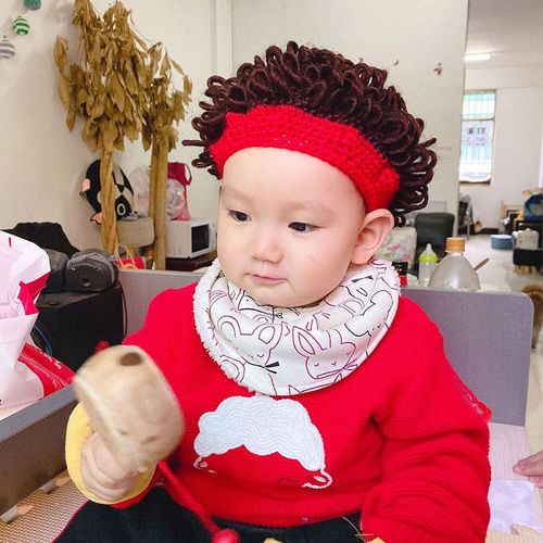 Cute Wigs Soft Cap Stretch Warm Thick Fashion Winter Interesting Beanies Hat For Kids Children New