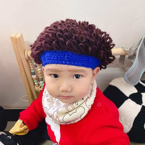 Cute Wigs Soft Cap Stretch Warm Thick Fashion Winter Interesting Beanies Hat For Kids Children New