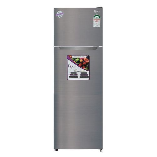 Roch 210 Liters Double Door Top Freezer Defrost Fridge – Inox(2YRS WRTY)