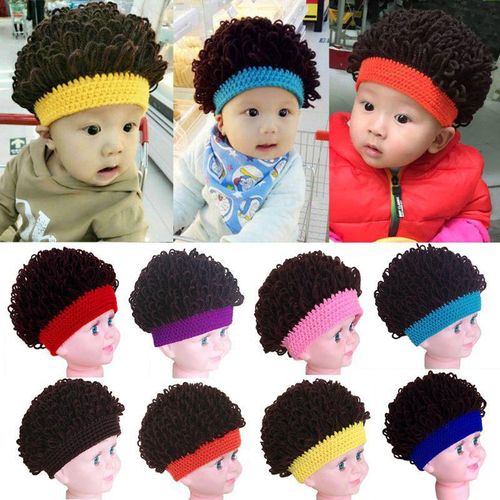 Cute Wigs Soft Cap Stretch Warm Thick Fashion Winter Interesting Beanies Hat For Kids Children New