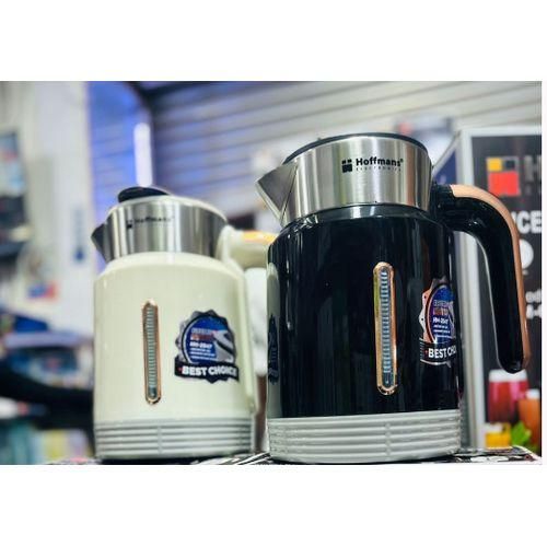 Hoffmans Original Multipurpose Electric Kettle Water And Milk Boiler 2.5 Litres Flask Pot Serving Jar Rapid Boil System- White, Black