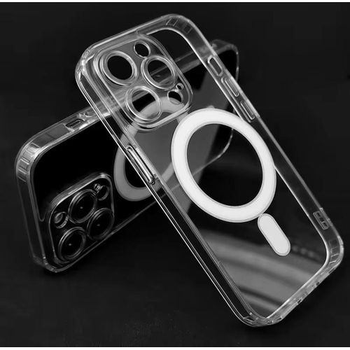 Apple Luxury Transparent For Magsafe Iphone 12 13 14 15 Pro Max Case Square Frame Hard Acrylic Backboard Magnetic Clear Cover