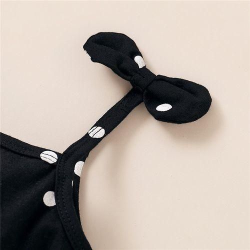 Baby girls princess dress black & white polka dot sling dress