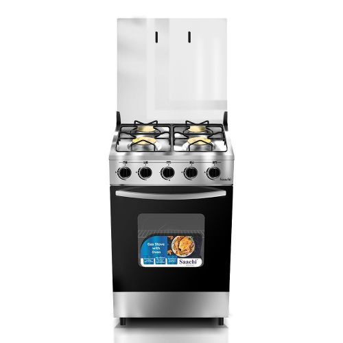 Saachi Stainless Steel Full Gas Stove/Cooker NL-6361HP (50x50cm) - Silver Black