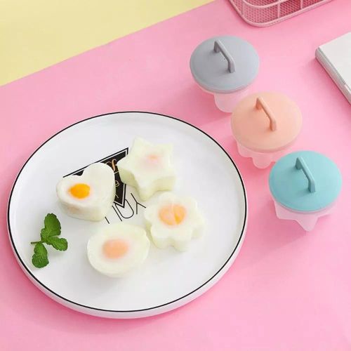 4pcs set Cute Flower Shape Egg Boiler Star Circle Plastic