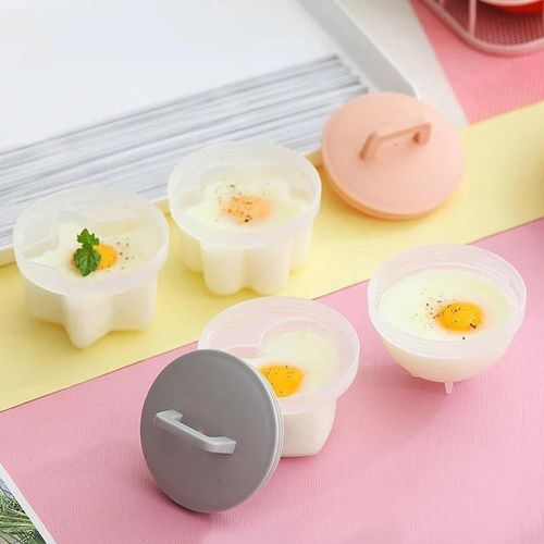 4pcs set Cute Flower Shape Egg Boiler Star Circle Plastic