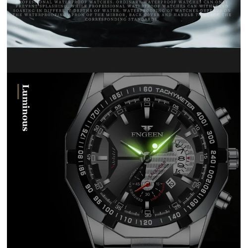 Casual Quartz Sports Wristwatch Full Steel Men Clock Quartz Wristwatches