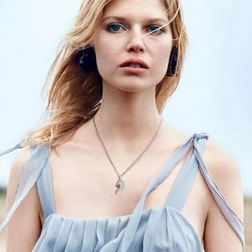 Romantic Couple Black White Angle Devil Wings Pendant Charm Clavicle Necklace