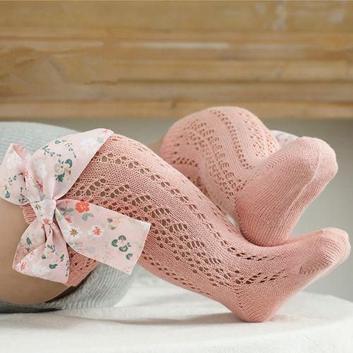 Knee Socks High Bow Baby Big Sock Girls Long Summer Floral